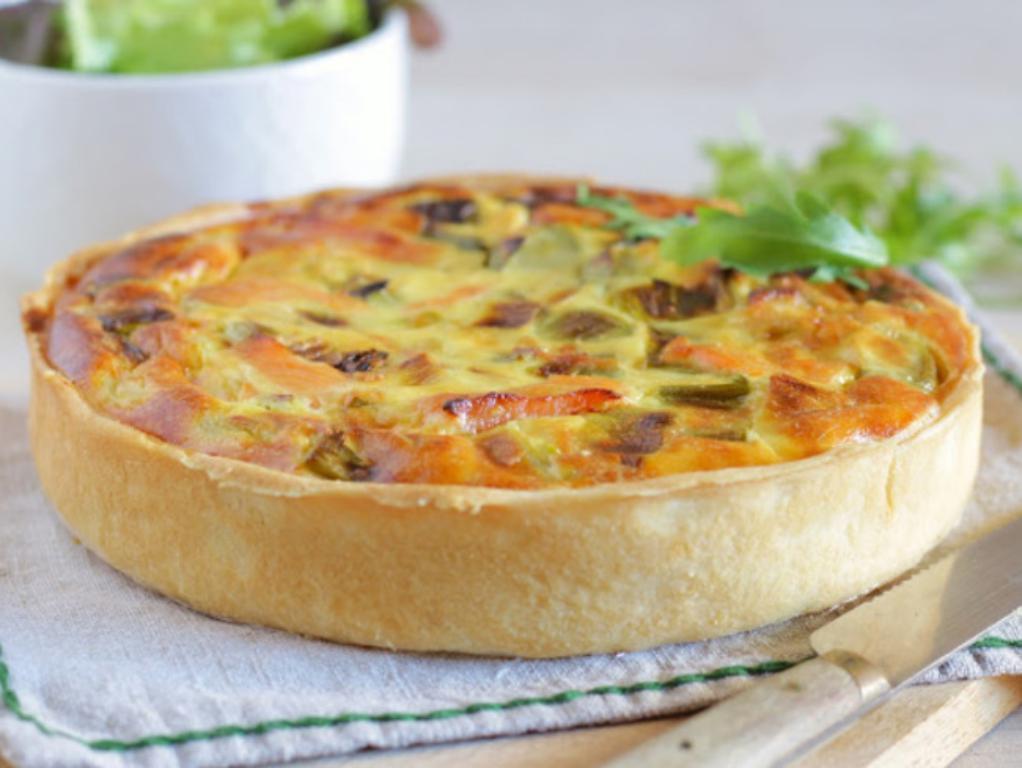 recette bio quiche au saumon et aux poireaux