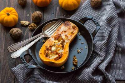 recette bio courge butternut farcie au chèvre