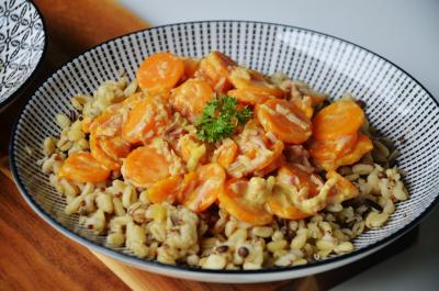 Curry de carottes en risotto