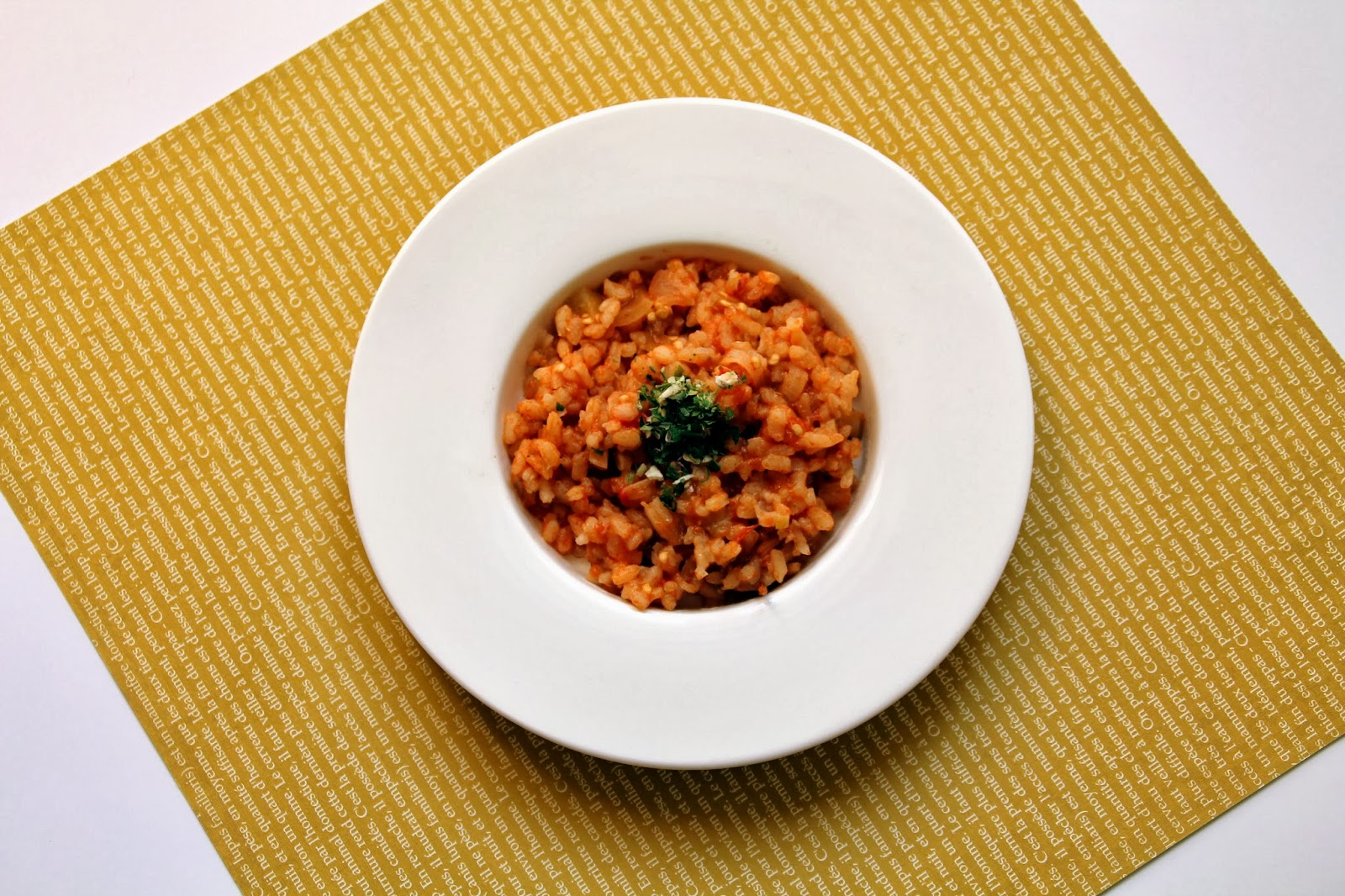 Risotto aux aubergines et aux tomates