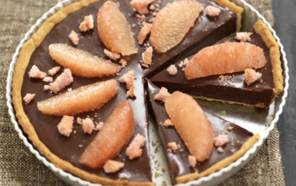 Recette Bio Tarte Ganache Chocolat Pamplemousse Et Eclats De Biscuits